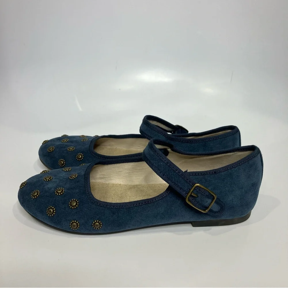 Joyfolie dark teal blue hazel mary Jane shoes flats gold accents girls size‎ 5 Y